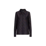 Oscar de la Renta Argyle Tie-Neck Silk Twill Blouse | Tops | Luxury Shoes 