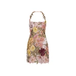 Oscar de la Renta Beaded Mixed Botanical Embroidered Cocktail Dress | Dresses | Luxury Shoes 