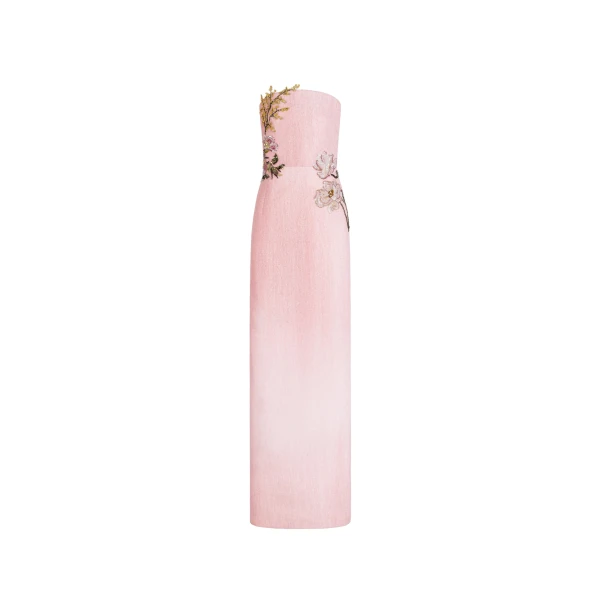 Oscar de la Renta Beaded Mixed Botanical Embroidered Column Gown | Dresses | Luxury Shoes 