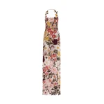 Oscar de la Renta Beaded Mixed Botanical Embroidered Halter Gown | Dresses | Luxury Shoes 