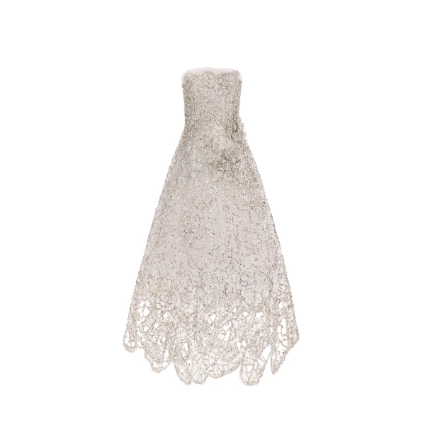 Crystal Leaves Embroidered Gown