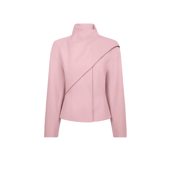 Drape-Detailed Wool Coat