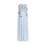 Oscar de la Renta Draped Sleeve Mixed Botanical On Lace Caftan | Kimono | Luxury Shoes 