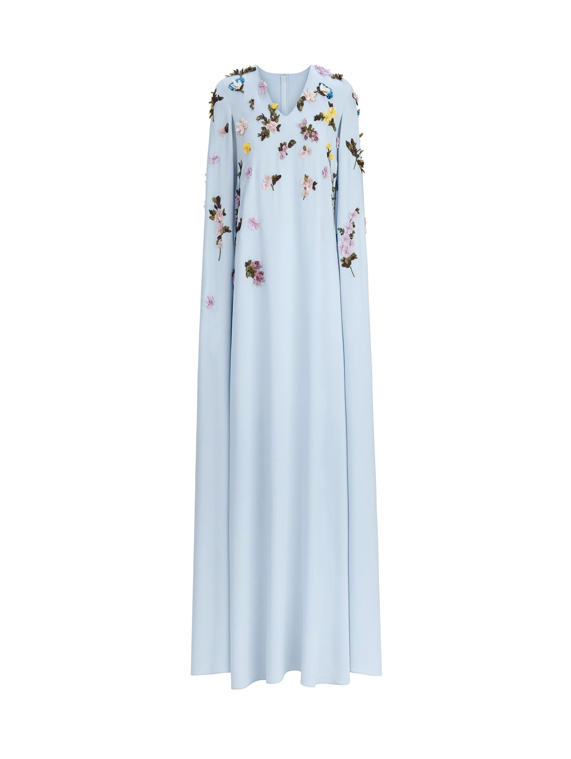 Oscar de la Renta Draped Sleeve Mixed Botanical On Lace Caftan Oscar de la Renta Draped Sleeve Mixed Botanical On Lace Caftan | Kimono | Luxury Shoes