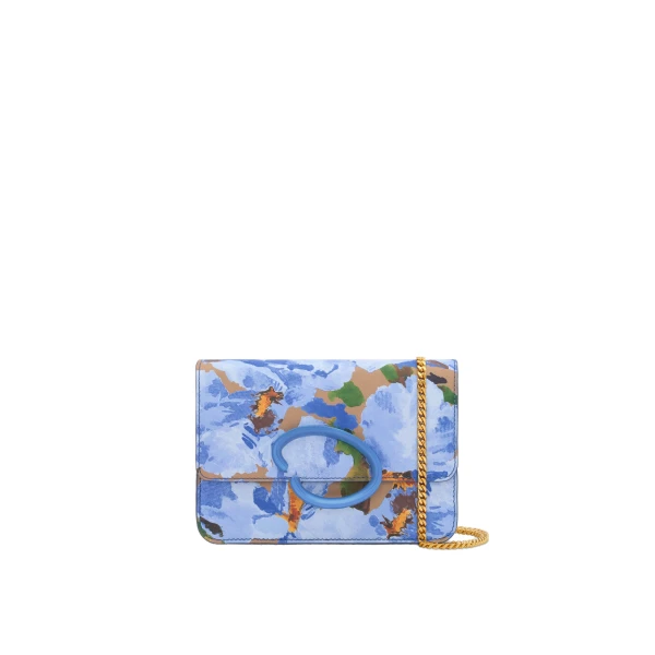 Iris Printed Saffiano O Pochette in Blue