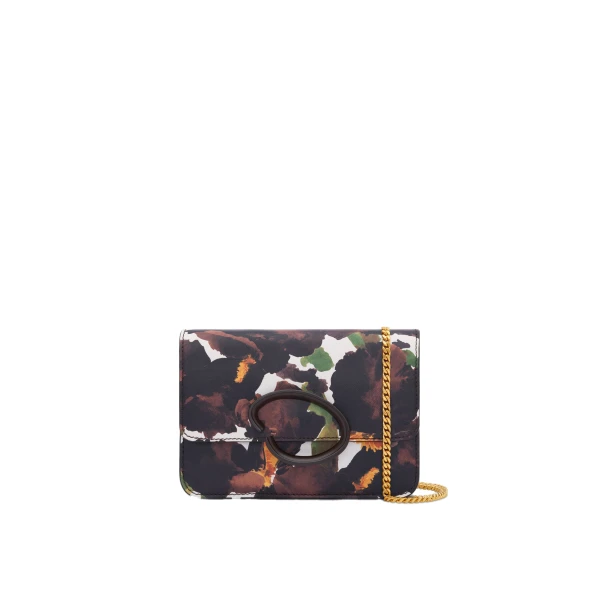 Iris Printed Saffiano O Pochette in Brown