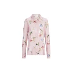 Oscar de la Renta Long Sleeve Painted Iris Poplin Blouse | Tops | Luxury Shoes 