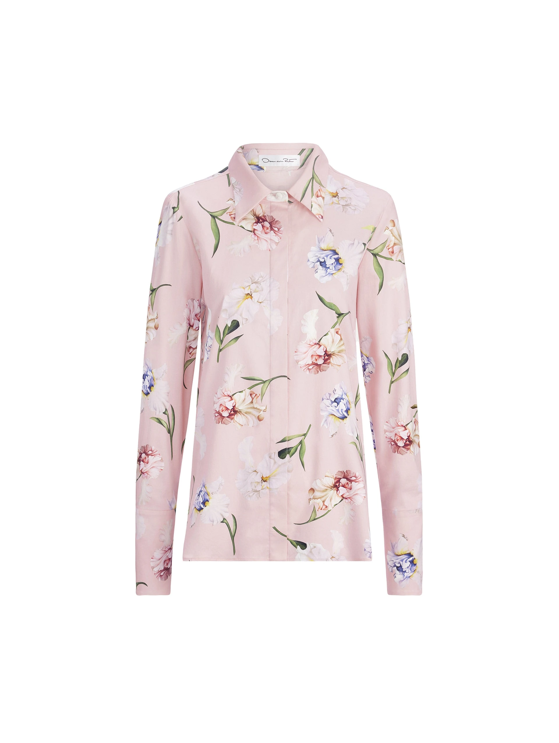 Oscar de la Renta Long Sleeve Painted Iris Poplin Blouse Oscar de la Renta Long Sleeve Painted Iris Poplin Blouse | Tops | Luxury Shoes