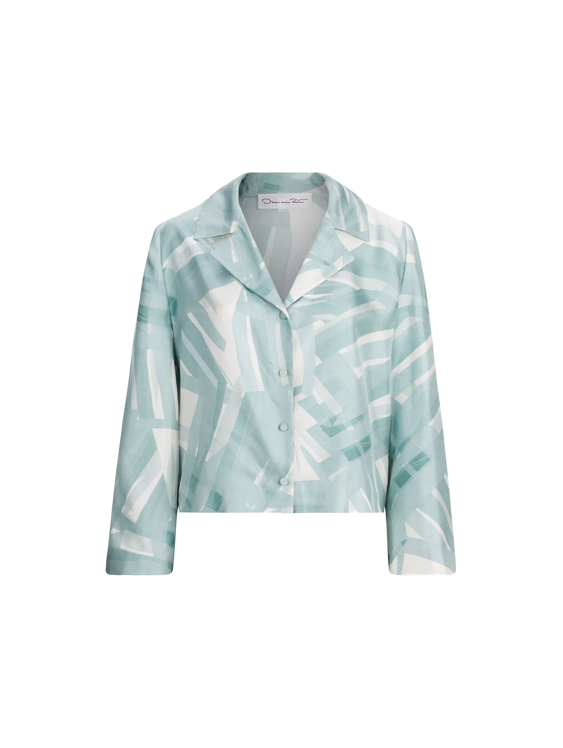 Oscar de la Renta Long Sleeve Stripey Plaid Silk Twill Blouse Oscar de la Renta Long Sleeve Stripey Plaid Silk Twill Blouse | Tops | Luxury Shoes