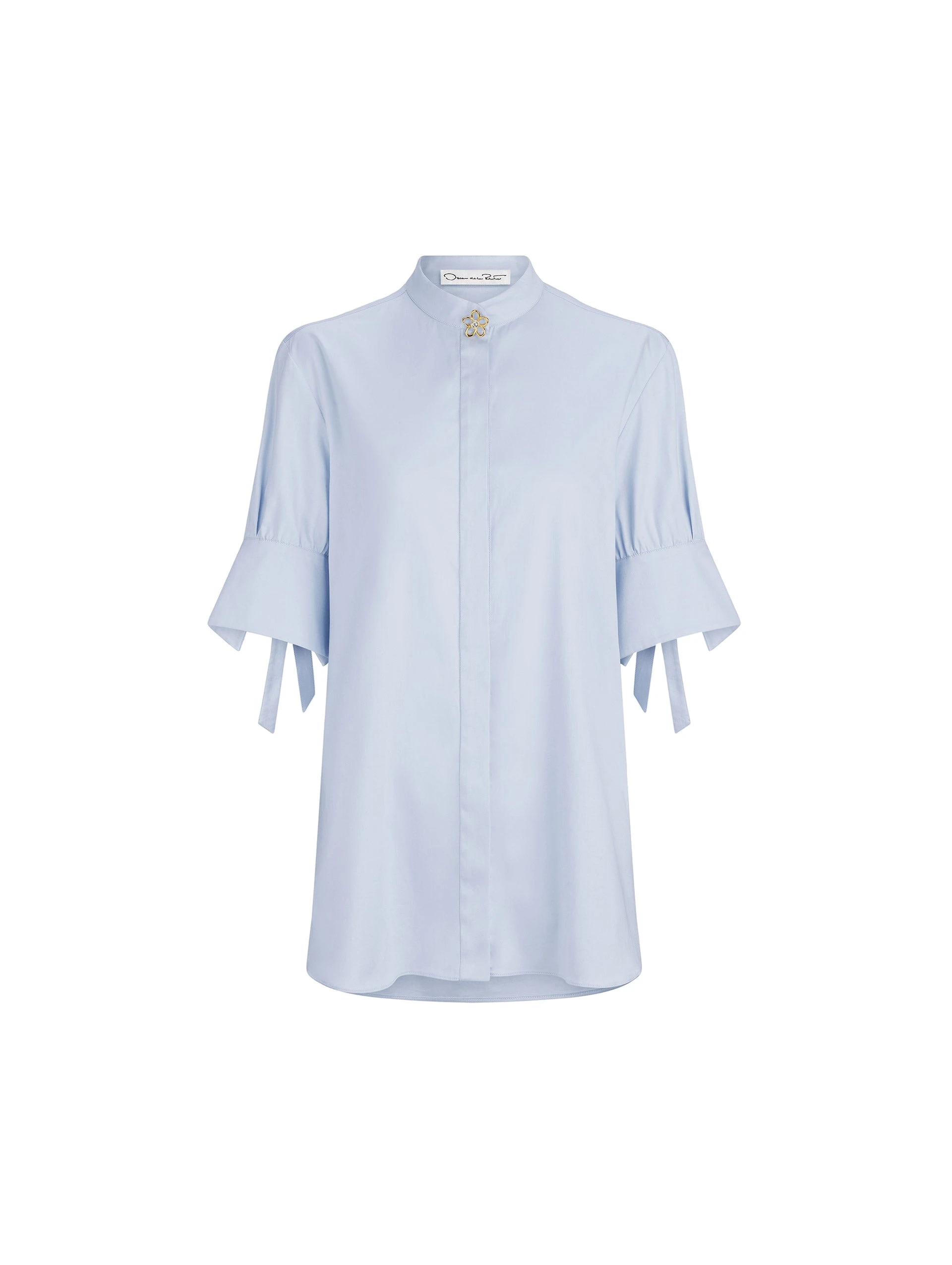 Oscar de la Renta Short Sleeve Cotton Poplin Sateen Blouse Oscar de la Renta Short Sleeve Cotton Poplin Sateen Blouse | Tops | Luxury Shoes