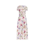 Oscar de la Renta Short Sleeve Iris Flowers Poplin Day Dress | Dresses | Luxury Shoes 