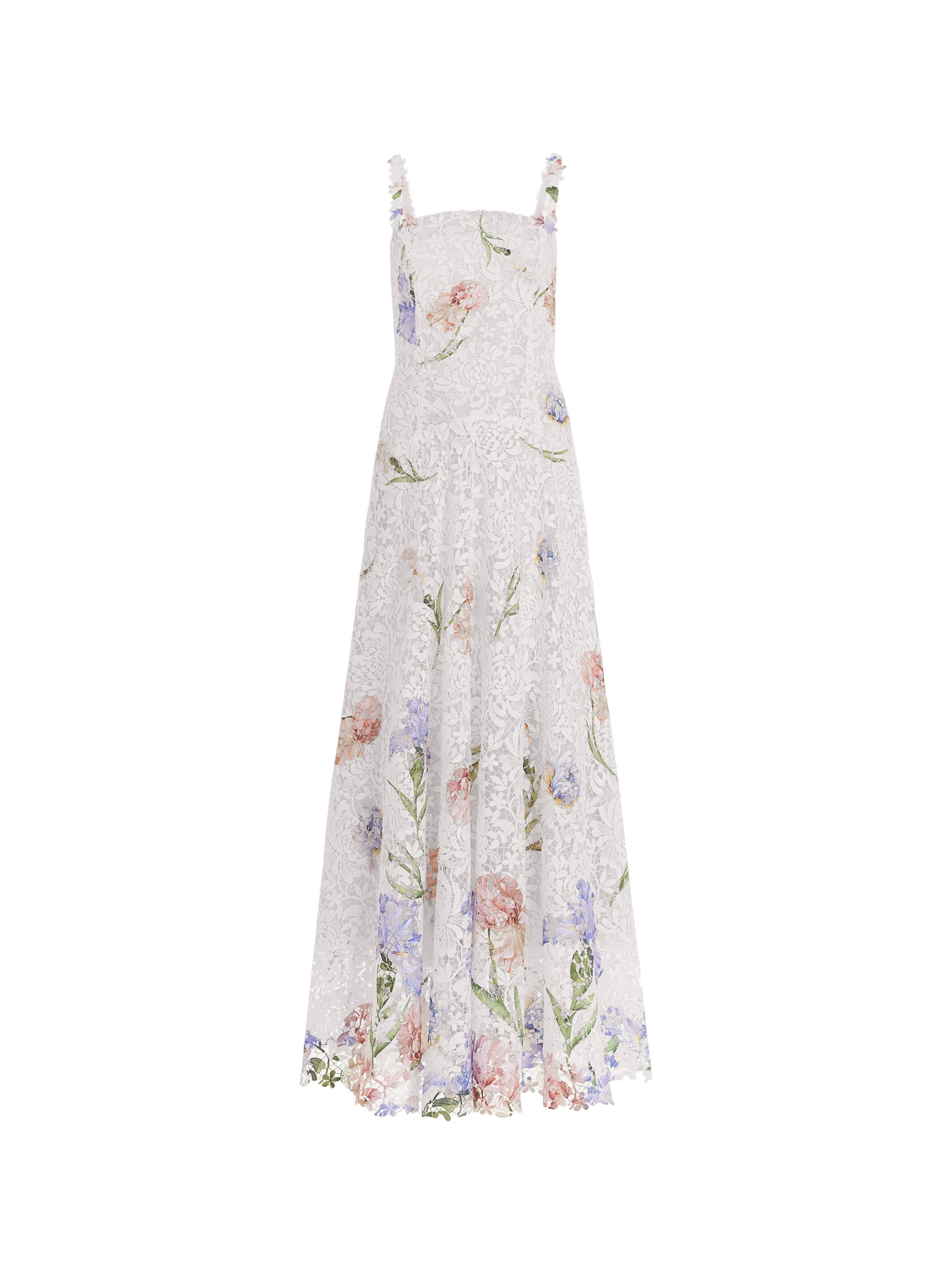 Oscar de la Renta Sleeveless Large Iris Degrade Printed Lace Day Dress Oscar de la Renta Sleeveless Large Iris Degrade Printed Lace Day Dress | Dresses | Luxury Shoes